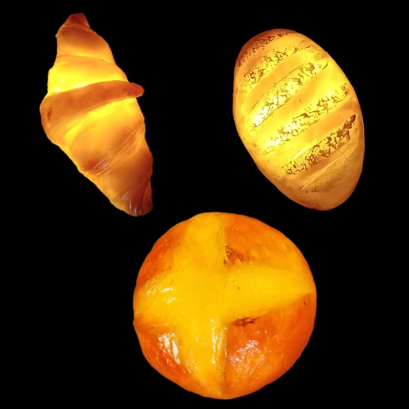 

35ED Bread Shaped Decorative LED Light Simulation Bread Lamps Creative Croissant Night Lights Battery Operated for Home Decor