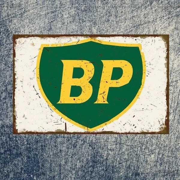 

Funny Classic BP Logo Vintage Tin Sign Bar Pub Home Wall Decor Metal Art Poster Retro Tavern Cake Hambuger Food Cafe