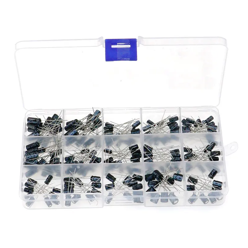 Набор алюминиевых электролитических конденсаторов 10 в 16 В 25 50 200 шт. 15 значений 0