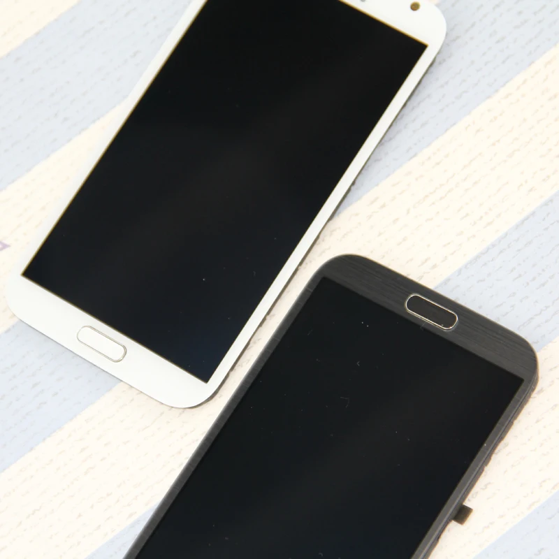 5 &quotСерый Белый для SAMSUNG Galaxy Note2 N7100 N7105 сенсорный ЖК-экран с рамкой дигитайзер |