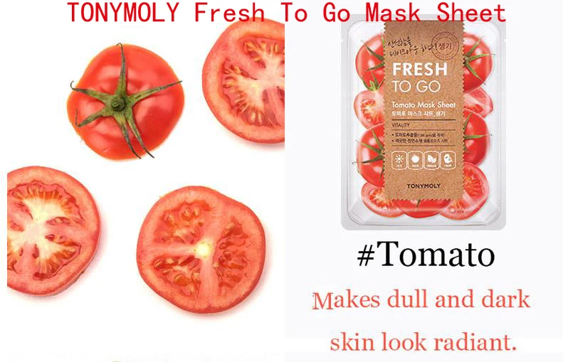 Tomato 1pcs Корейская косметика, маска I'm Real, лист Missha, маска для лица, уход за кожей, увлажняющая, отбеливающая, контроль масла, JM решение, маска для лица - Цвет: Tomato 1pcs