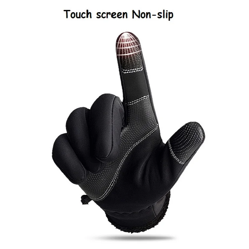 Зимние перчатки с сенсорным экраном для мужчин водонепроницаемые зимние молнии