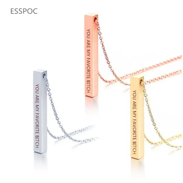 Ожерелье серебряного цвета YOU ARE MY любимый четырехсторонний кулон с гравировкой