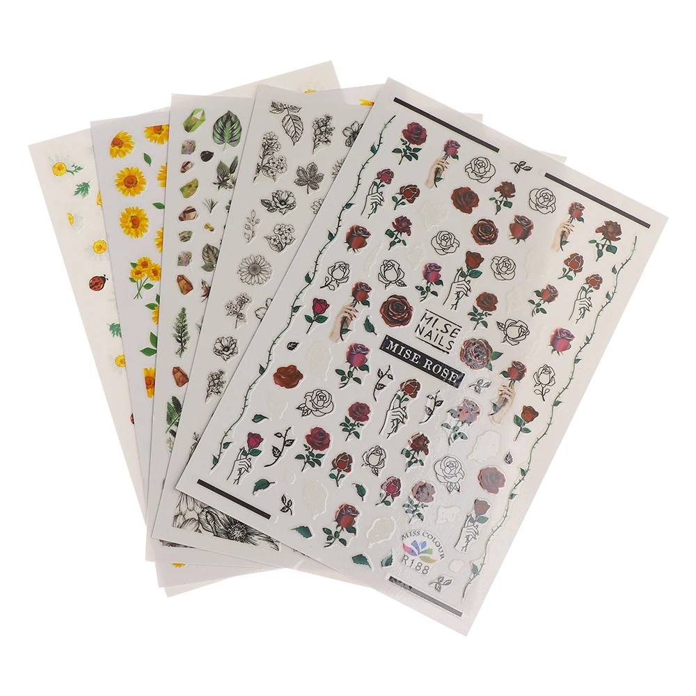1 лист смешанный ультратонкий Роза Маргаритка Подсолнух цветок наклейки для