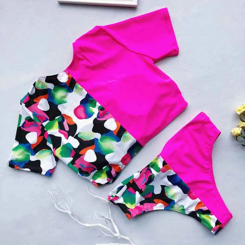 Женский купальник Леопардовый в стиле пэчворк женские купальники из двух