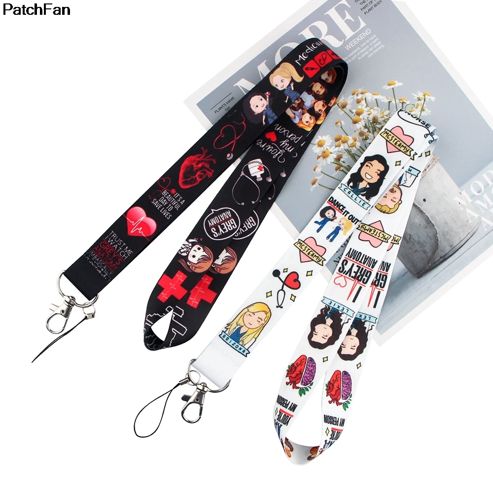 

20pcs/lot A3709 Patchfan Grey's Anatomy Tv Show Mobile Phone Straps Cartoon lanyards neck straps for phones keys id card holders