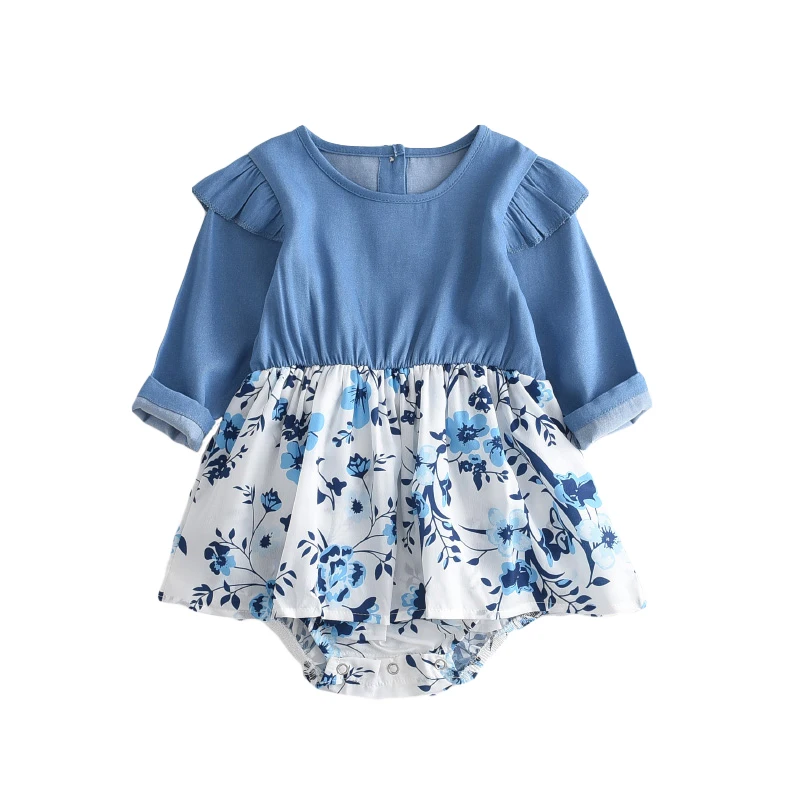 

0-2 Years Infant Baby Casual Rompers New Cute Baby Floral Patchwork Bodysuits Newborn Girls Flowers Jumpsuits Ruffles Clothes