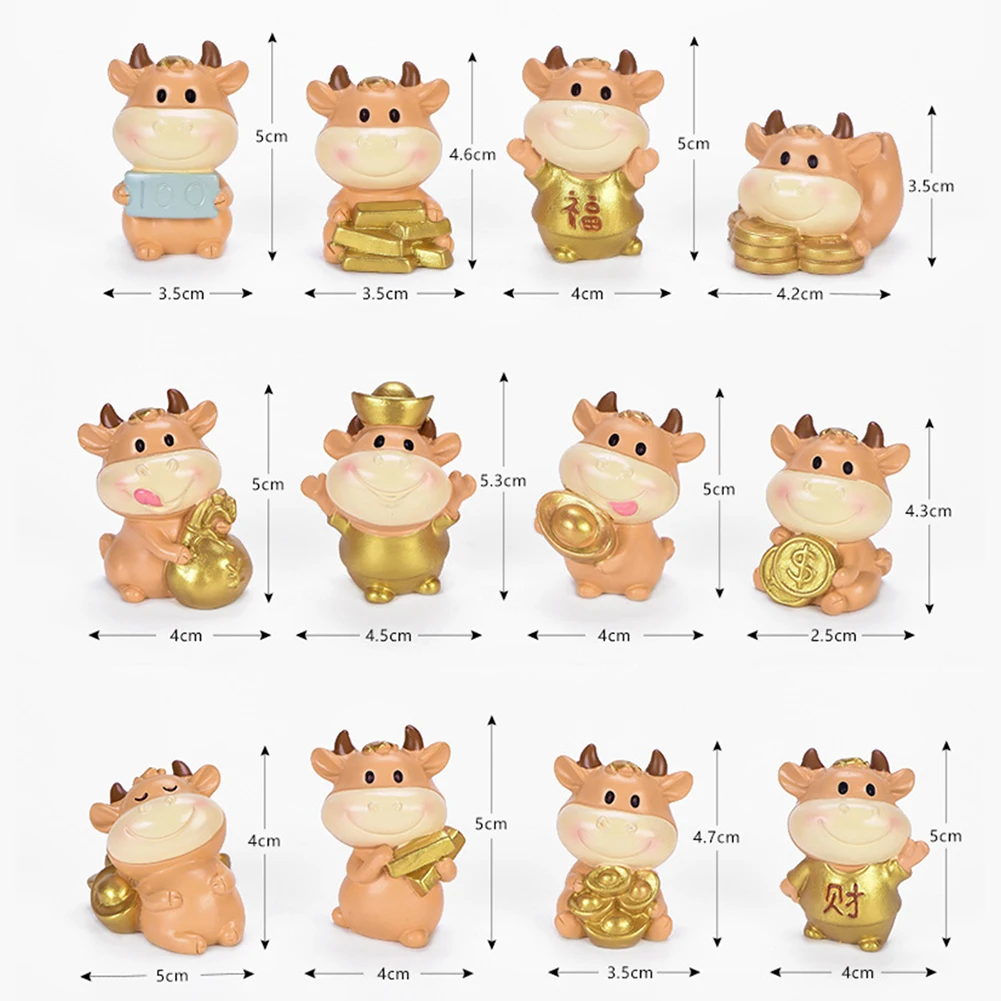 

Ox Toy Action Figure Car Decorations New Year Decorations Year of Ox Action Figures Dashboard Desktop Decorations