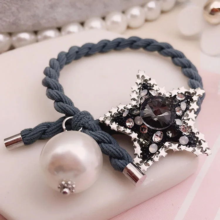 Бесплатная доставка Стразы женские резинки для волос со звездами элегантные