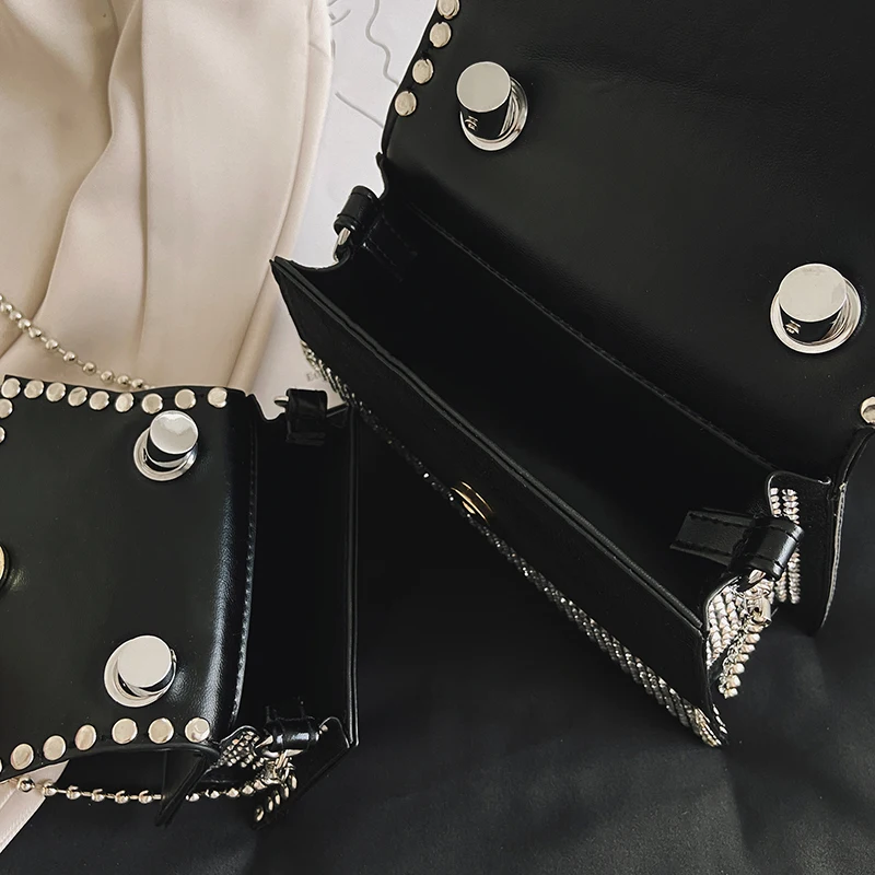 

Ladies small handbag fashion chain bag diamond-studded female bag casual shoulder bag trendy messenger bag luxury designer bag