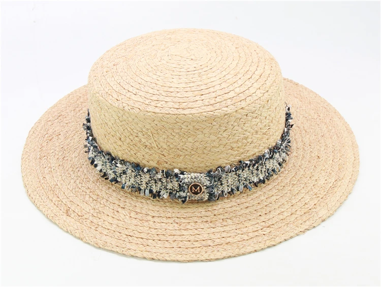 New Fashion Teddy Bear Ribbon Raffia Hat Women Summer Beach Hats Handmade Weave Soft Straw Hat Female Travel Caps Wholesale