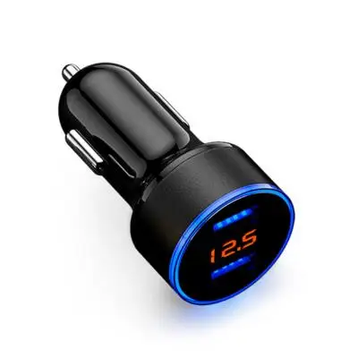 Черный 3.1A Dual USB светодиодный Дисплей мобильного телефона для мобильного телефона Зарядное устройство для Toyota Hilux Yaris Vios ВАЗ Kalina Priora Нива Самара 2110 Largus 2109 2107 2106 4x4 - Название цвета: Черный