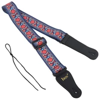 guitar strap adjustable printing guitar strap with national style flowers pattern for acoustic electric bass guitar