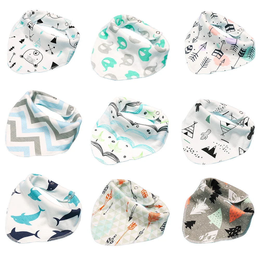 Детские нагрудники треугольный шарф с мультяшным принтом слюнявчик полотенце