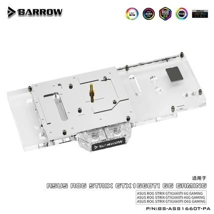 Водяной блок Barrow GPU для ASUS ROG STRIX GTX 1660TI 6G/A 6G/O 6G GAMING VGA Cooler 5 В 3PIN M/B BS ASS1660T PA|Кулеры и