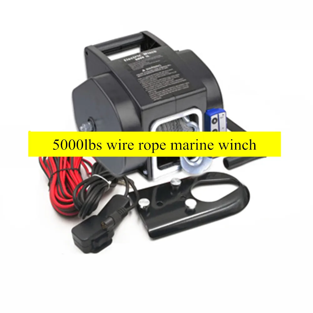 

12V 5000lbs marine winch nylon rope/wire rope winch for field rescue