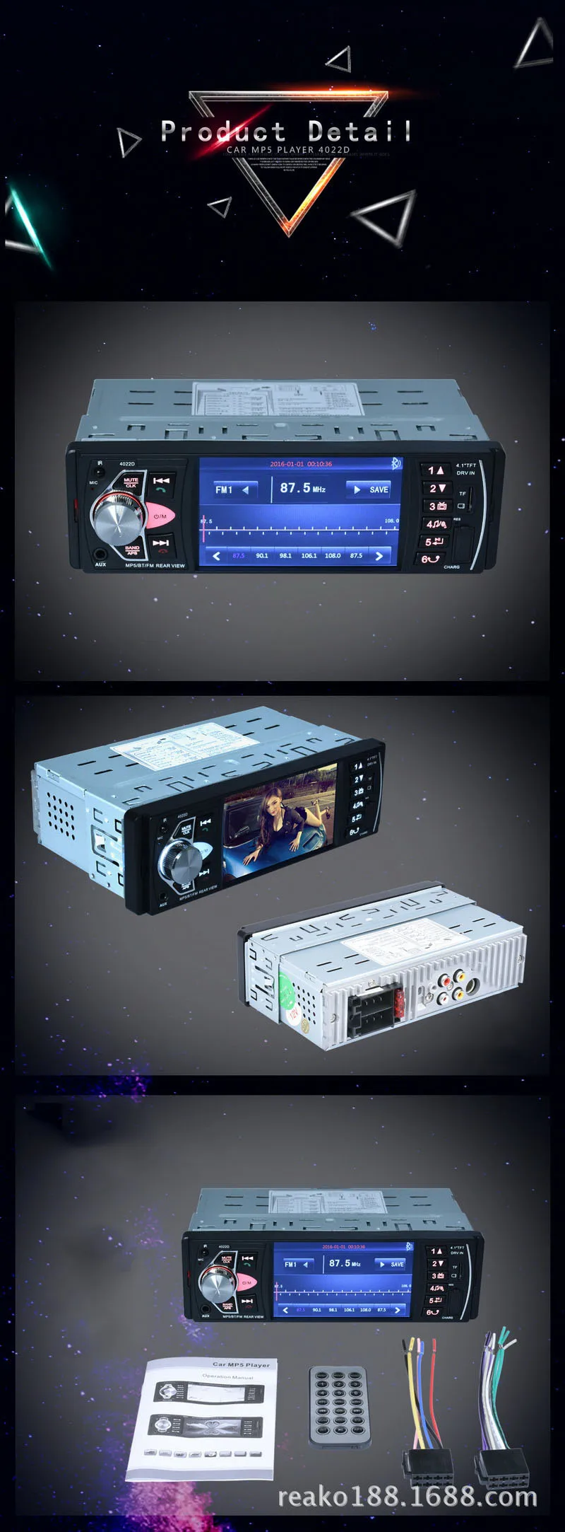 4,1 дюймов HD экран Авторадио Зеркало Ссылка радио Кассетный плеер MP5 FM TF USB SD RDS 1 DIN автомагнитола стерео Bluetooth AUX вход