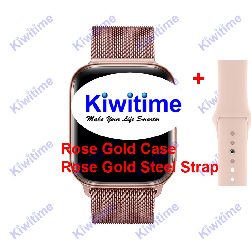 Rose Gold Steel KIWITIME IWO 11 Pro gps Смарт часы 44 мм монитор сердечного ритма серии 5 Спортивные умные часы для Apple iOS 9 10 iPhone 8 Android телефон - Цвет: Rose Gold Steel