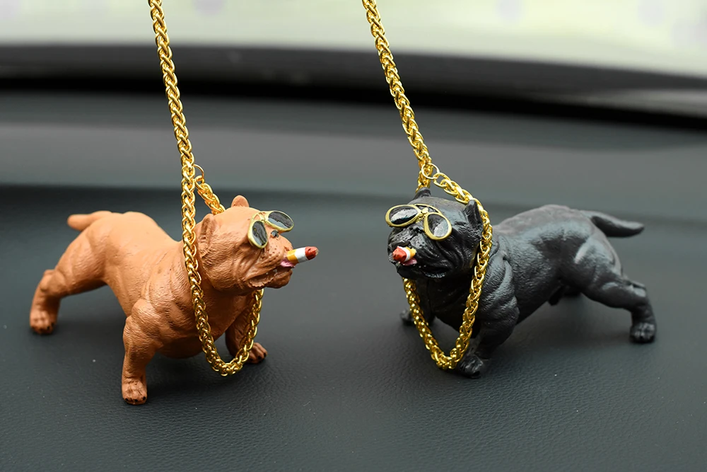Украшение для автомобиля, украшение для собак, резиновая кукла для собак, авто аксессуары для интерьера, милая Яркая модель собаки в автомобиле