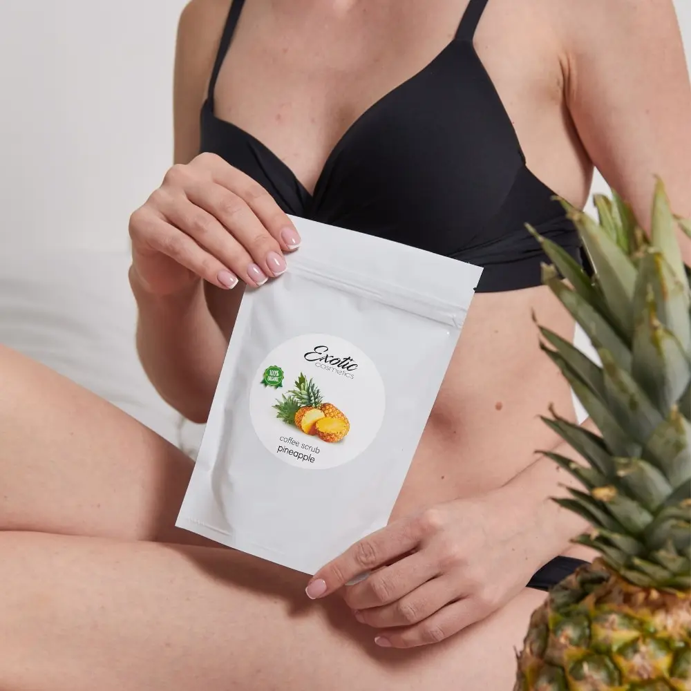 Скраб для тела кофейный Ананас 220г EXOTIC COSMETICS Уход за кожей. Лифтинг эффект