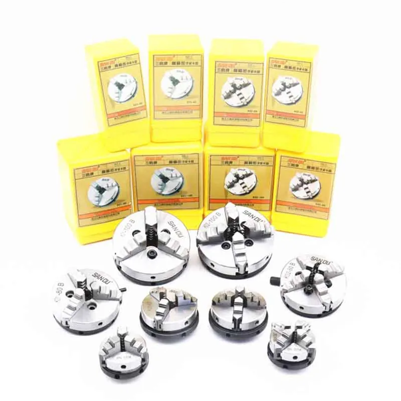 Бесплатная доставка K02-50 50мм ручной центрировки M14 резьба монтаж обратимые челюсти Мини 2 "4 Челюсти Токарная патрона картридж.