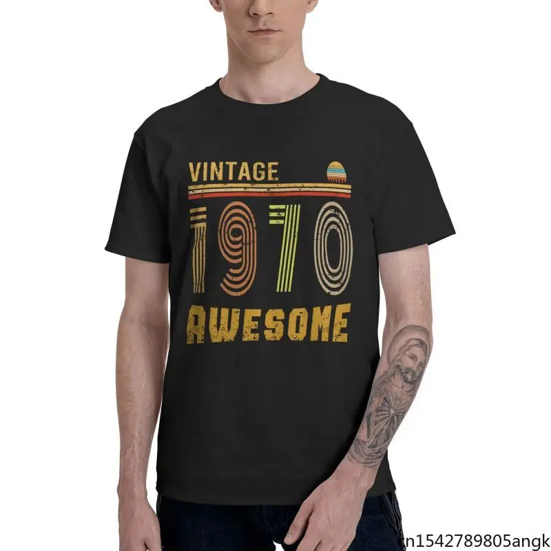 

Male Vintage 1970 Novelty Born in 1970s Short Sleeve Cool T Shirt Homme Tops Clothing