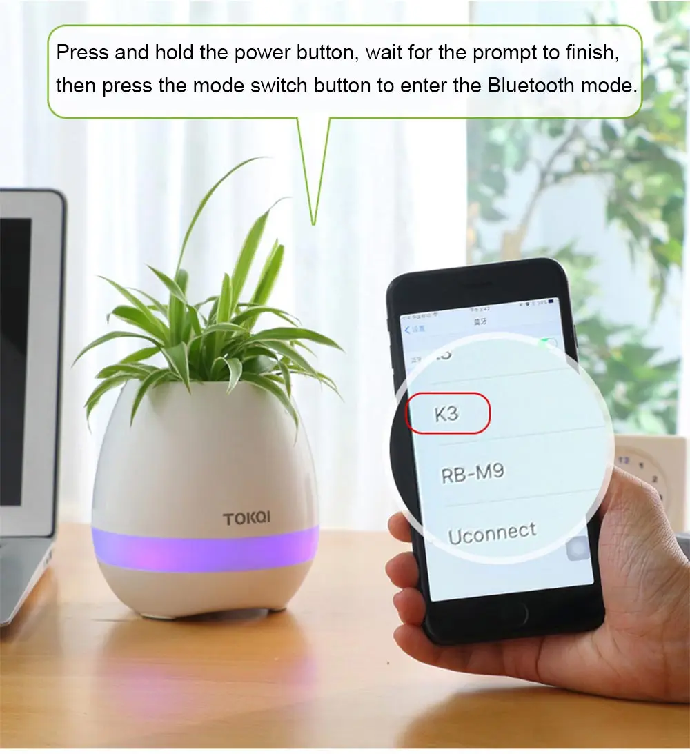 Беспроводной Bluetooth динамик умный музыкальный цветочный горшок офисная гостиная спальня стол домашний Динамик Сенсорный сенсорный Ночной светильник светодиодный