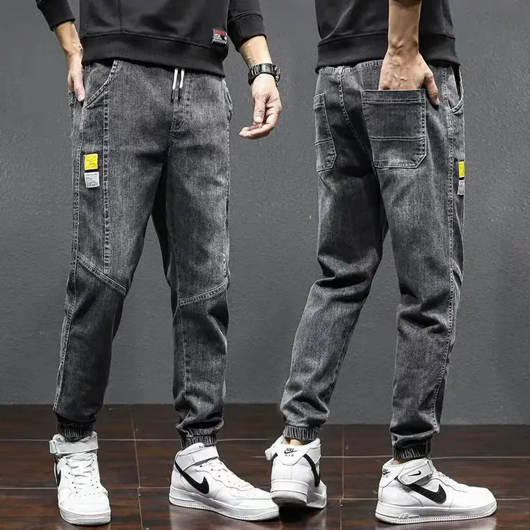 Jeans boys fashion brand 2021 cargo pants loose trend casual joker pants baggy jeans Men's clothing Trousers for men zipper
