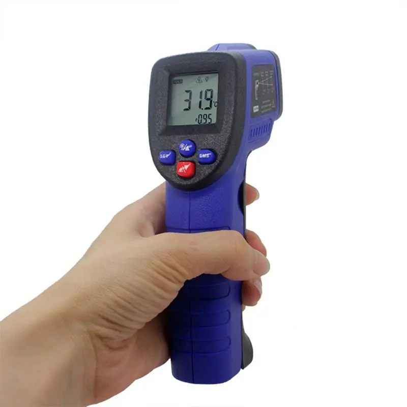 Digital Pyrometer LCD Industrial Infrared Thermometer -50~420/550 Celsius Non-Contact IR Laser Point Gun C/F Temperature Meter |
