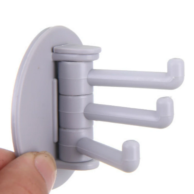 

Rotatable Traceless 3-Branch Hook Multi-Function Bathroom Towel Bath Ball Wall Hook Kitchen Spoon Rag Sponge Holder Key Hooks