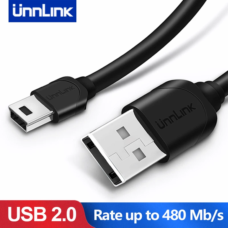 

UNNLINK 480Mb/S Mini USB Cable Mini USB to USB Fast Data Charger Cable for MP3 MP4 Player Car DVR GPS Digital Camera HDD USB