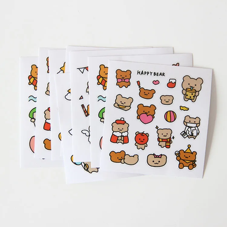 Милый Забавный маленький Медвежонок декоративная наклейка Студенческая