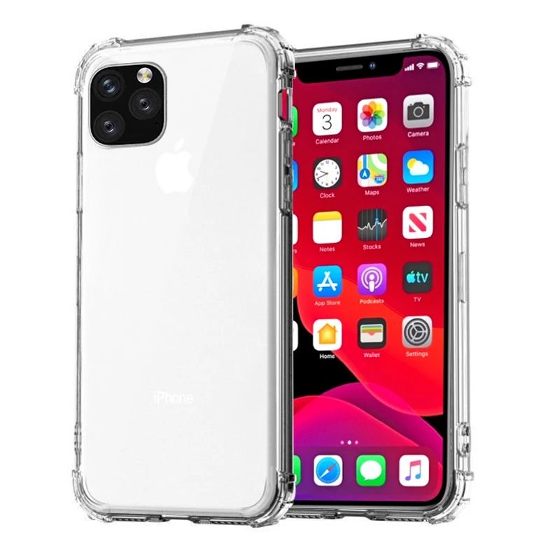 Модный противоударный прозрачный силиконовый чехол для телефона для iPhone 11 Pro Max 8 7 6 6S Plus X XR XS Max Прозрачная защитная задняя крышка