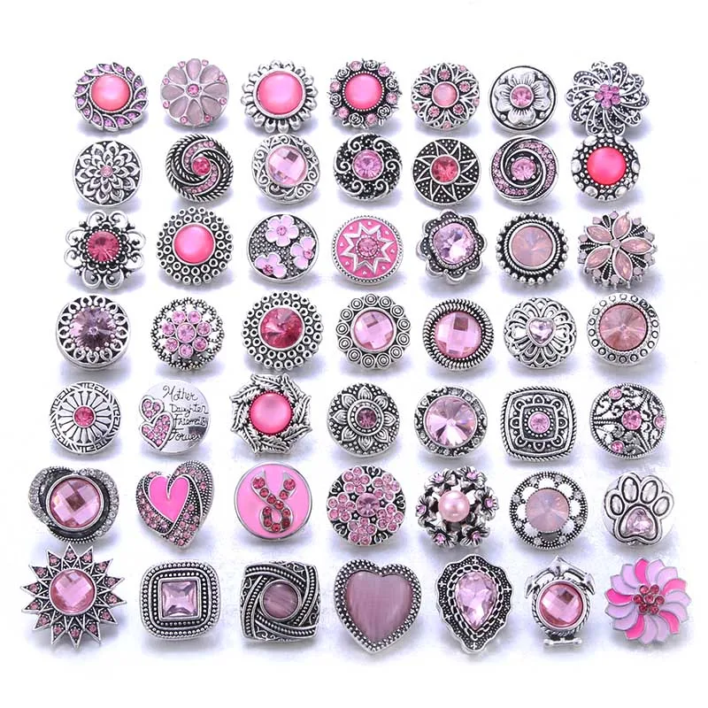 10pcs/lot High Quality Christmas Snap Button Jewelry DIY Crystal Rhinestone 18mm Metal Fit Bracelet Bangle | Украшения и