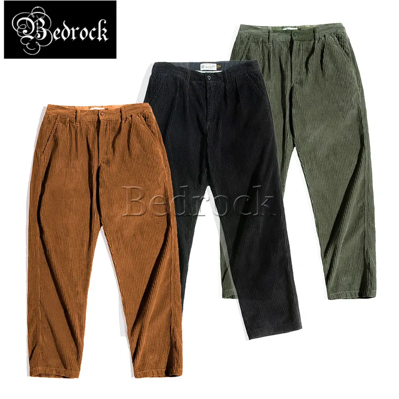 

Japanese retro drape straight thick corduroy trousers autumn and winter thick corduroy casual pants men's trend