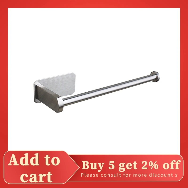

Kitchen Roll Paper Self Adhesive Wall Mount Toilet Paper Holder Stainless Steel Bathroom Tissue Towel Accessories Rack Holders
