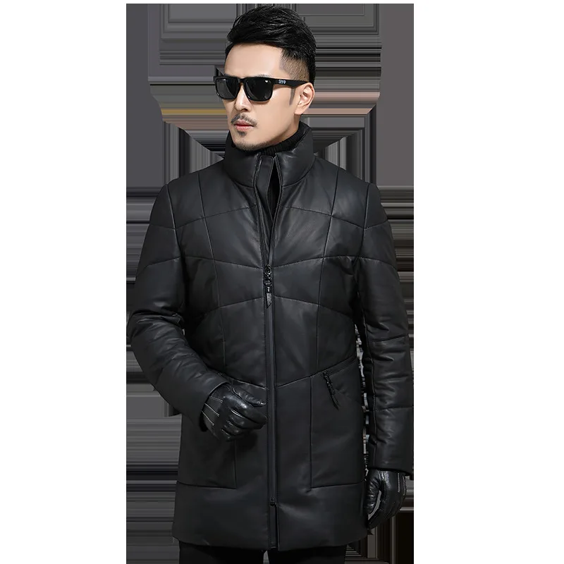 

leather Winter 2020 coat men's wool coat duck coat and vest