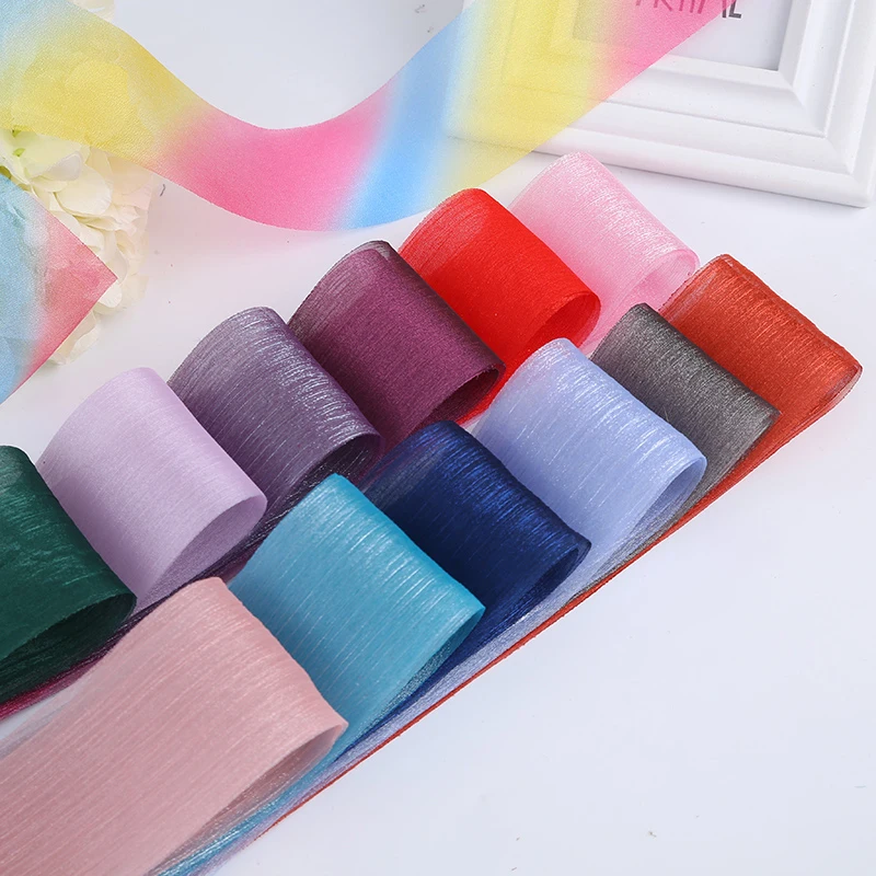 50Yards / Batch 6CM Solid Color Long Pleated Yarn Gauze Net Hair Accessories Band Necklace Diy Decorative Acc | Дом и сад