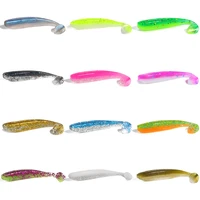 10 pcs soft bait fishing lure t tail topwater 1 8g6 5cm silicone 12 colors soft artificial lure perch bass fishing tackle