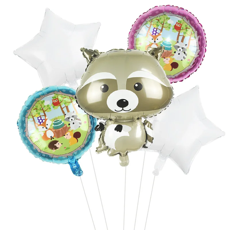 5/7pcs Animal Balloon Set Safari Forest Zoo Theme Party Decoration Foil Latex Ballons Jungle Party Supplies Kids Birthday Favors