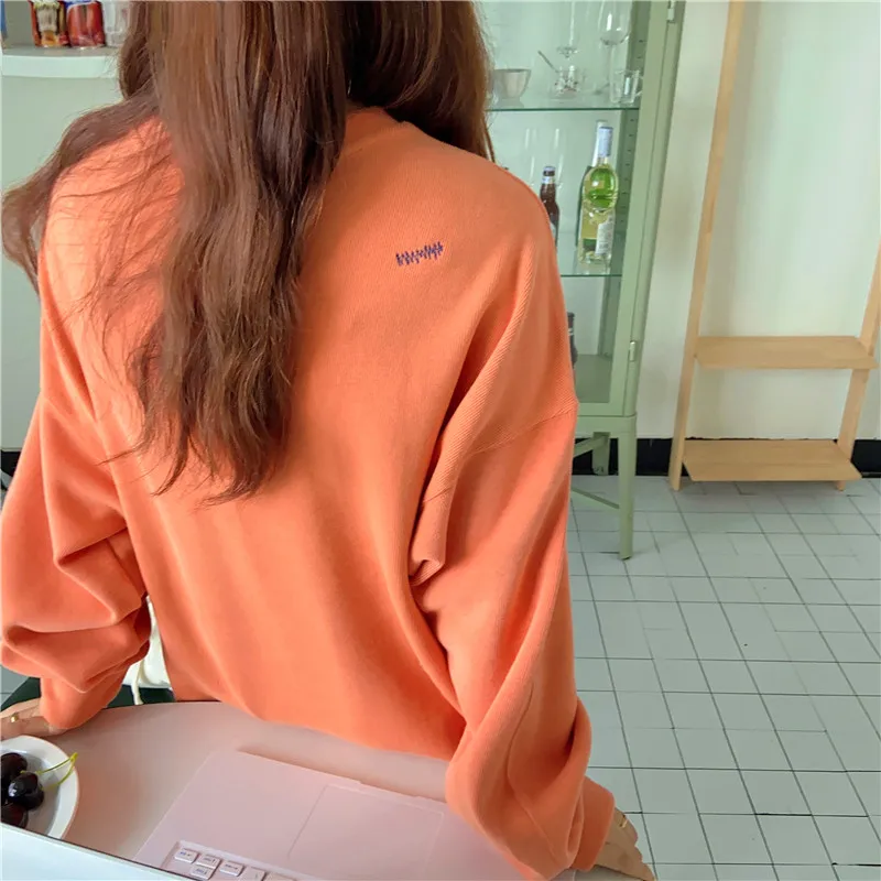 

Sweatshirt Full Sleeve Women Female Loose Pullovers Loose Basic Sweatshirt Women Tracksuit Hoodies Color Solid