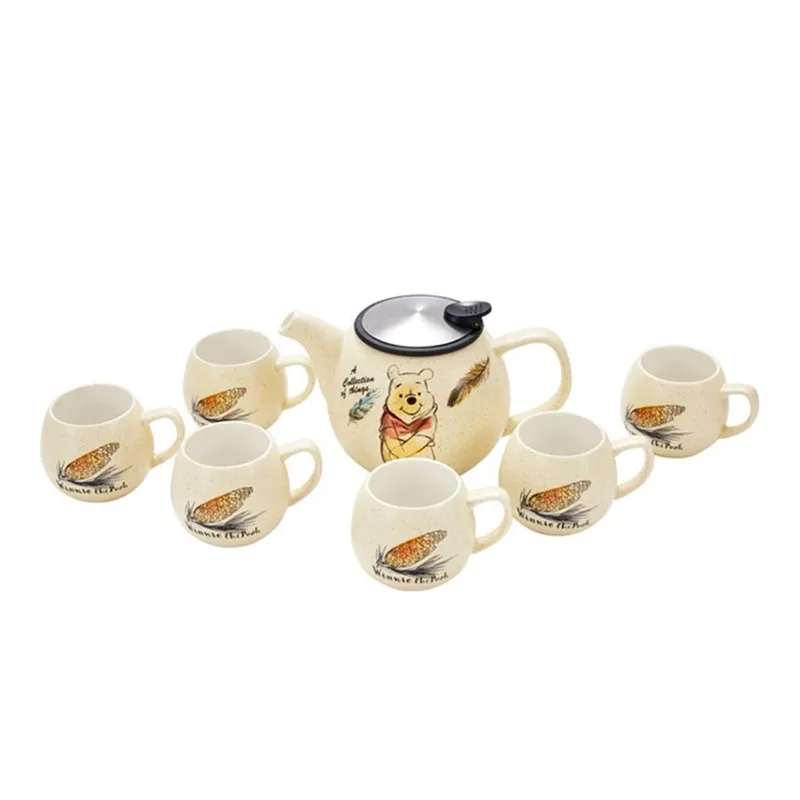 Disney Water Kettle Winnie the Pooh Cartoon Cup sets Coffee Milk Tea Breakfast Ceramic Mug Home Office Collection Tableware