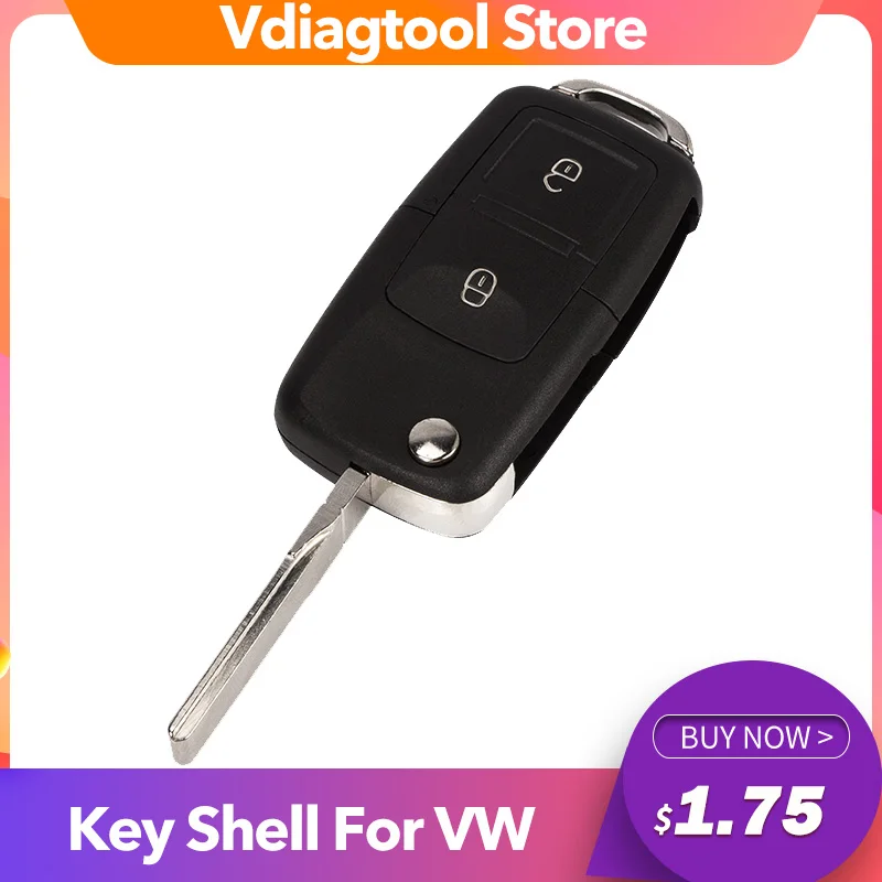 Чехол для автомобильного ключа VDIAGTOOL 3 с двумя кнопками VW VOLKSWAGEN Tiguan Golf Polo MK6 caddy passat