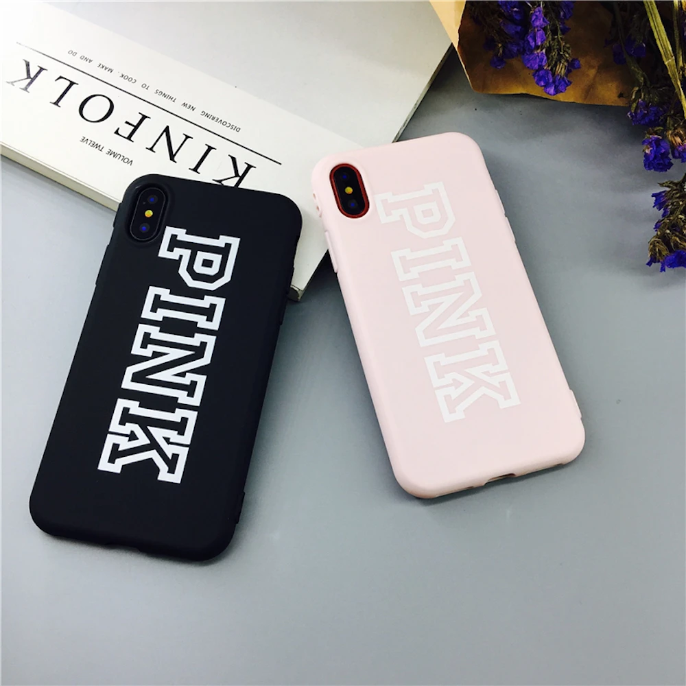 Brand NEW Logo PINK Fashion Soft Case for iPhone 11 11Pro 11ProMax X Xs XR XsMax 8Plus 8 7Plus 7 6 6s Plus Phone Cover Fundas | Мобильные