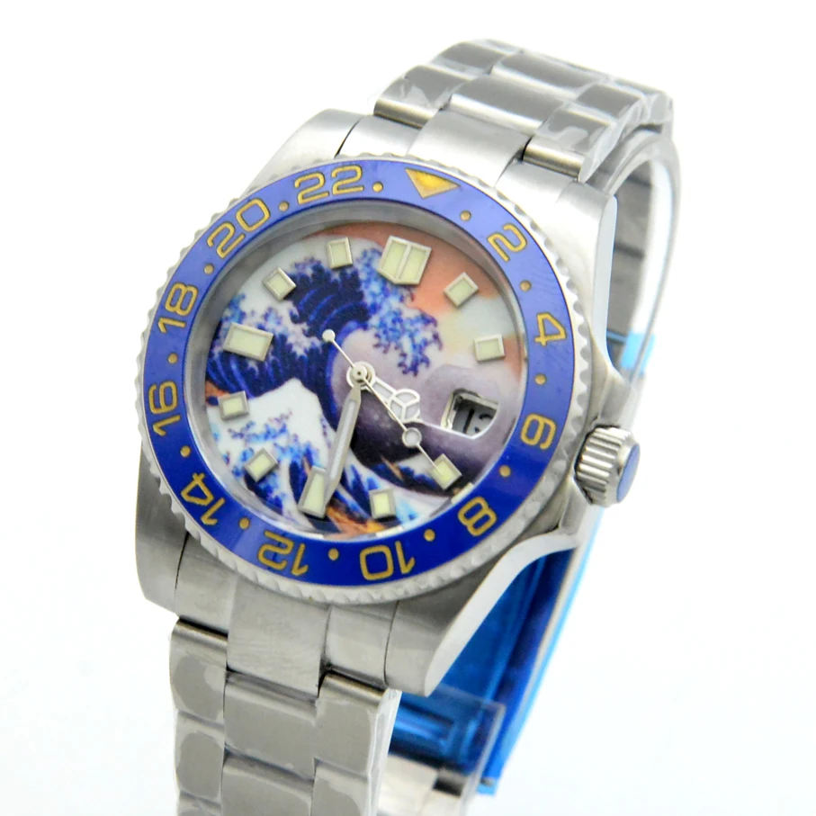 Роскошные часы для яхты супер светящиеся Kanagawa surf dial Мужские автоматические с