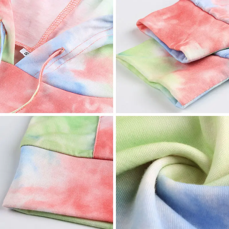 

Autumn Winter Casual Tie Dye Hoodies Women 2020 New Full Sleeve Hooded Pullovers Top
