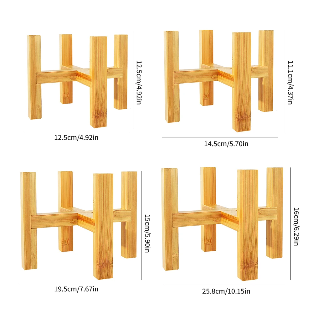 

Wood Planter Pot Trays Flower Pot Rack Strong Free Standing Bonsai Holder Desktop Flower Pot Planter Rack Household Flower Stand