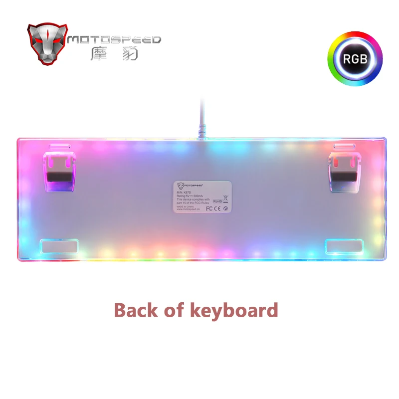Motospeed K87S ABS USB2.0 игровая Проводная Механическая клавиатура синий красный