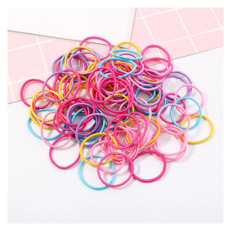 

100PCS/Set Girl Hair Ring Children Ponytail Elastic Rubber Band Hair Band Girls Hair Accessories Headband Scrunchie Headdress