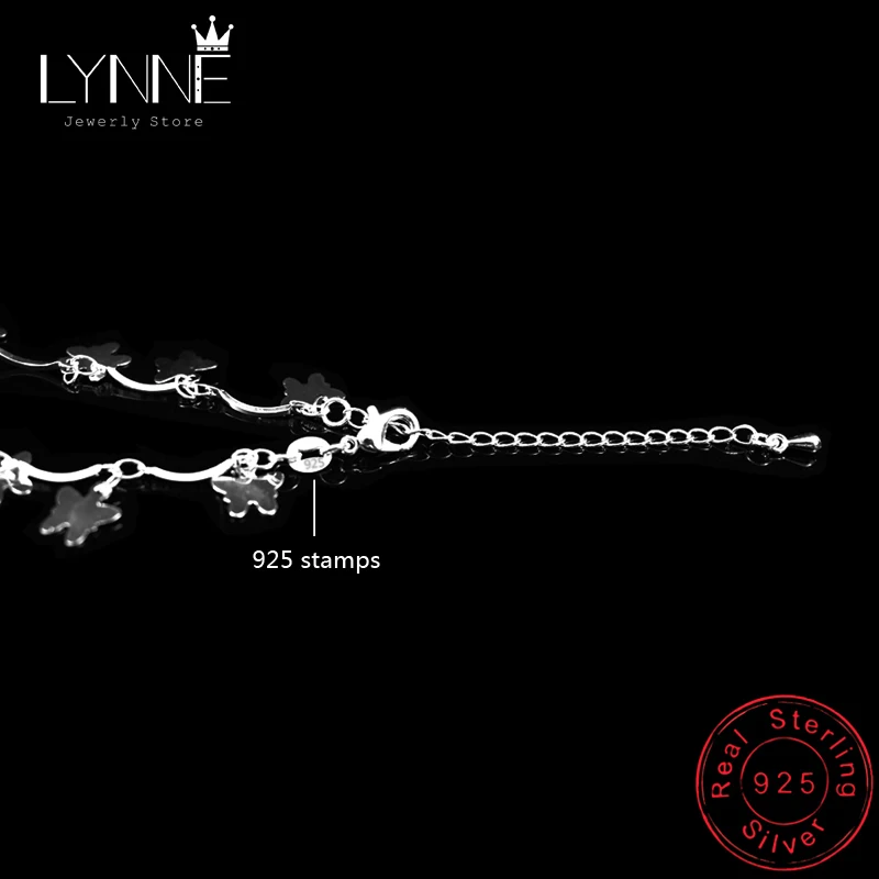 Женский браслет на ногу с бабочками из стерлингового серебра 925 пробы